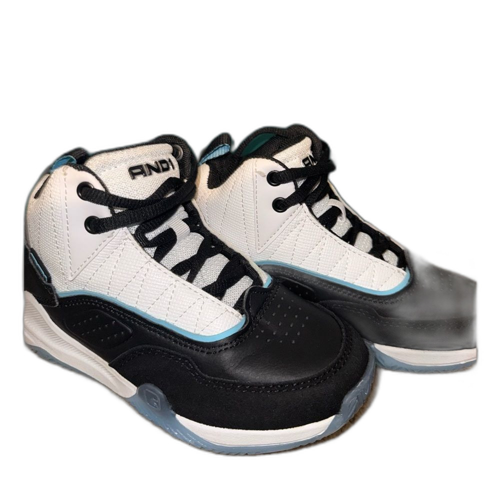 AND1 Youth Basketball Shoes Size 13 Black‎ White Blue Athletic Sneakers
